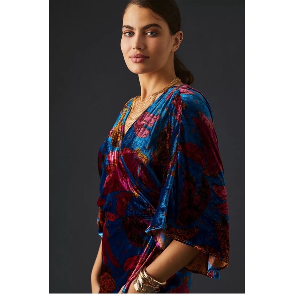 Velour FarmRio Anthropologie midi dress - Picture 7 of 15